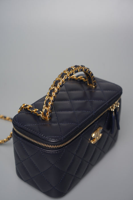 Chanel Vanity with Top Chain Handle in Midnight (Brand New)