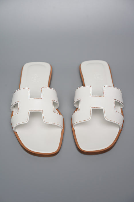 Hermes Oran Sandals in White Size 37 (Brand New)