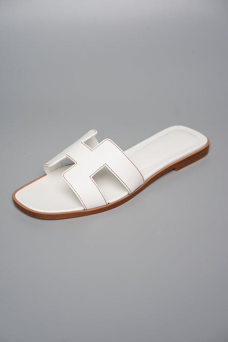 Hermes Oran Sandals in White Size 37 (Brand New)