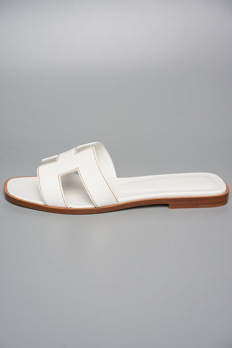 Hermes Oran Sandals in White Size 37 (Brand New)