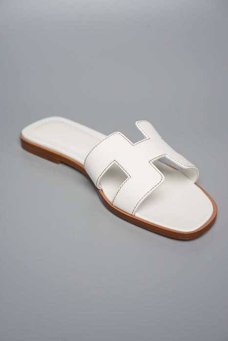 Hermes Oran Sandals in White Size 37 (Brand New)