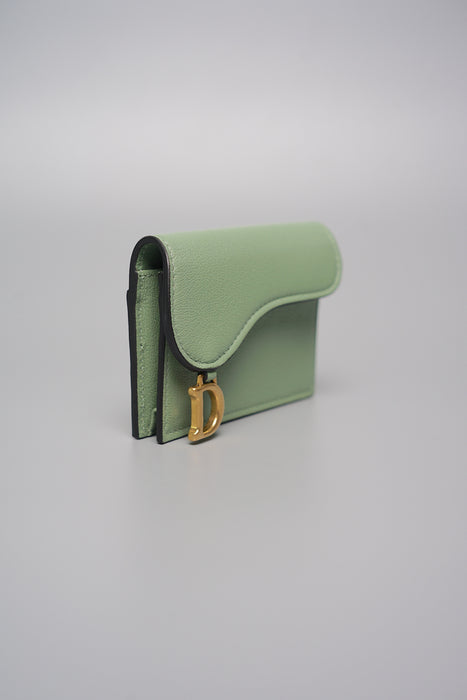 Dior Saddle Flap Card Holder in Lotus (Brand New)