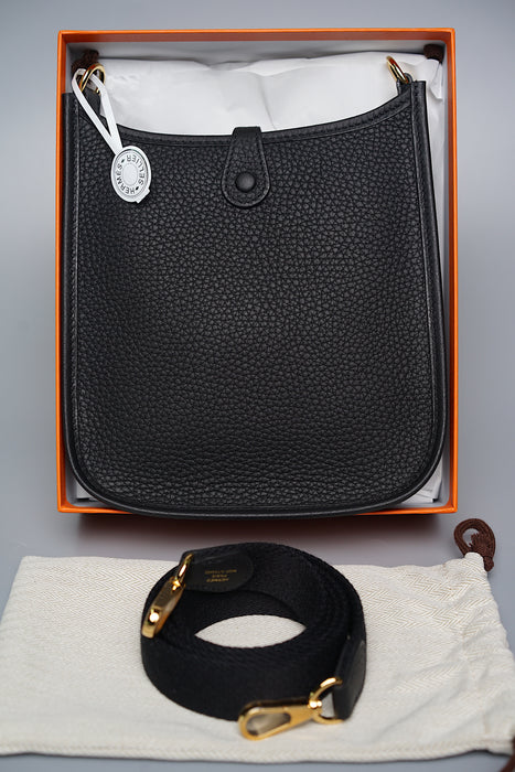 Hermes Mini Evelyne in Noir Ghw (Brand New)