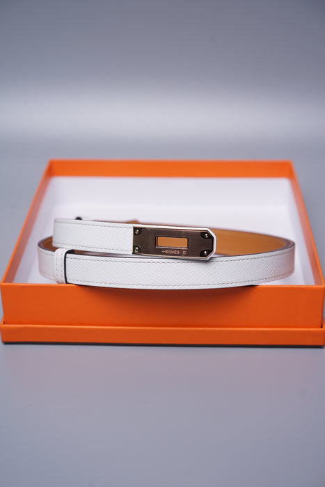 Hermes Kelly 18 Belt in Blanc (Brand New)