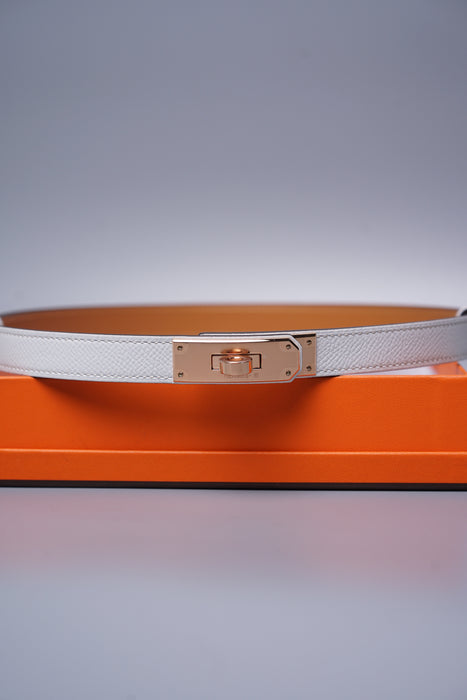 Hermes Kelly 18 Belt in Blanc (Brand New)