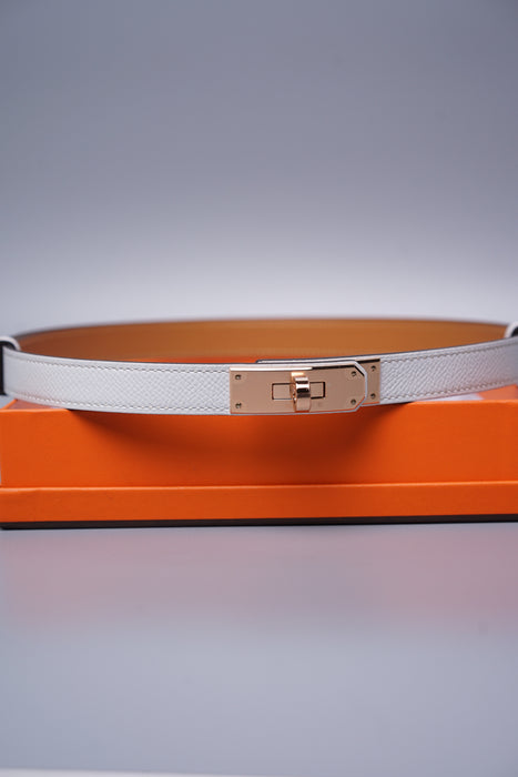 Hermes Kelly 18 Belt in Blanc (Brand New)