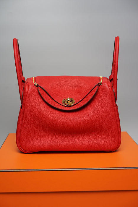 Hermes Lindy 26 in Vermillon Ghw (Brand New)