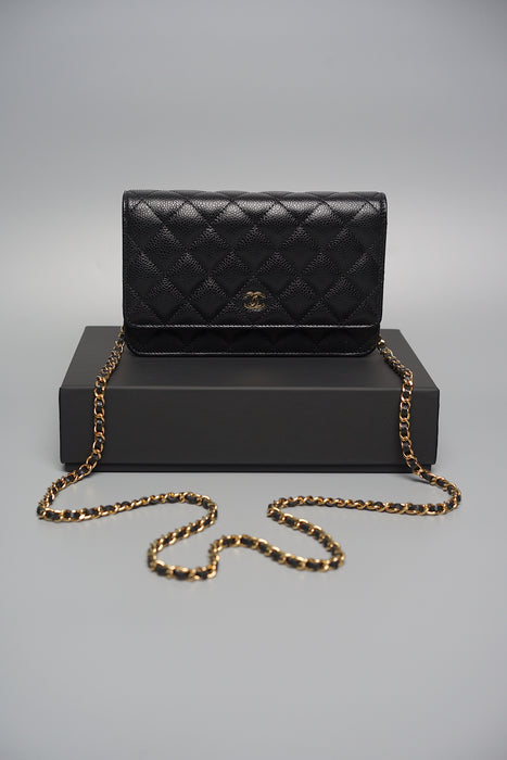 Chanel Classic Wallet On Chain in Black Caviar Ghw (Brand New)