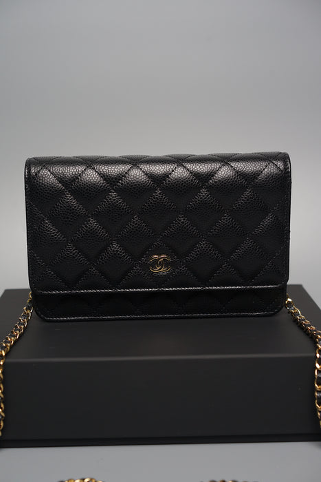 Chanel Classic Wallet On Chain in Black Caviar Ghw (Brand New)