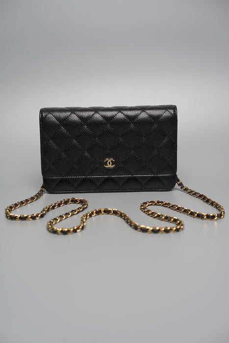 Chanel Classic Wallet On Chain in Black Caviar Ghw (Brand New)