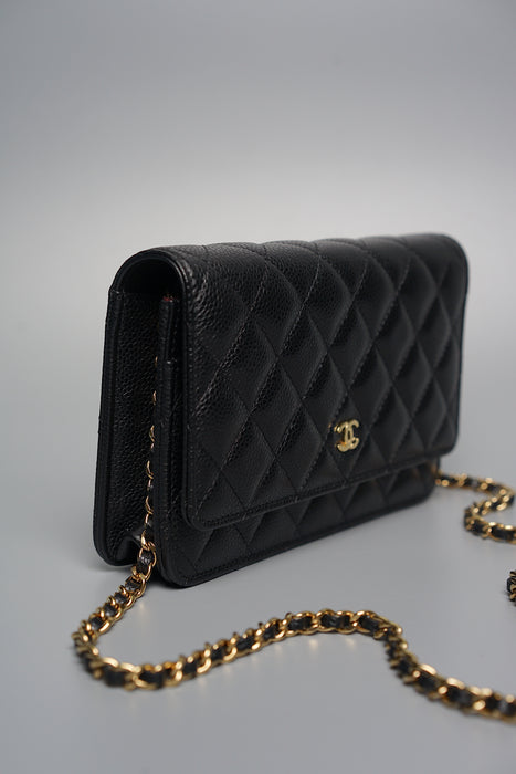 Chanel Classic Wallet On Chain in Black Caviar Ghw (Brand New)