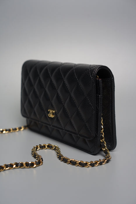 Chanel Classic Wallet On Chain in Black Caviar Ghw (Brand New)