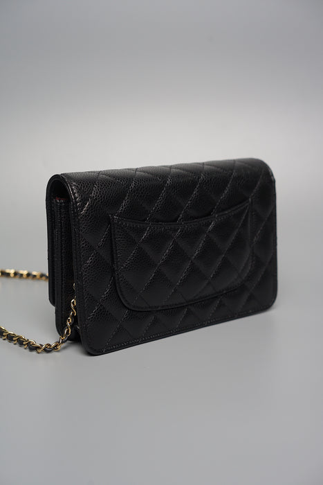 Chanel Classic Wallet On Chain in Black Caviar Ghw (Brand New)