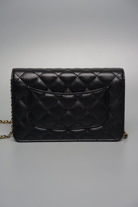 Chanel Classic Wallet On Chain in Black Caviar Ghw (Brand New)