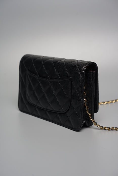 Chanel Classic Wallet On Chain in Black Caviar Ghw (Brand New)