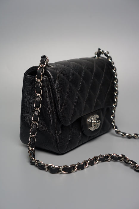 Chanel Mini Flap Bag in Black Caviar Shw (Brand New)