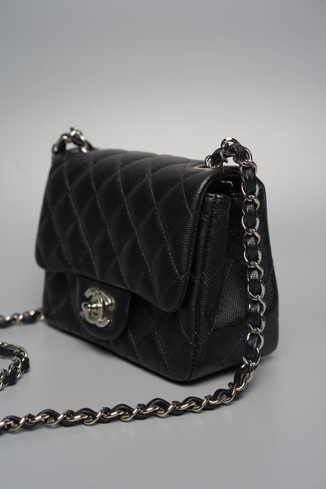 Chanel Mini Flap Bag in Black Caviar Shw (Brand New)