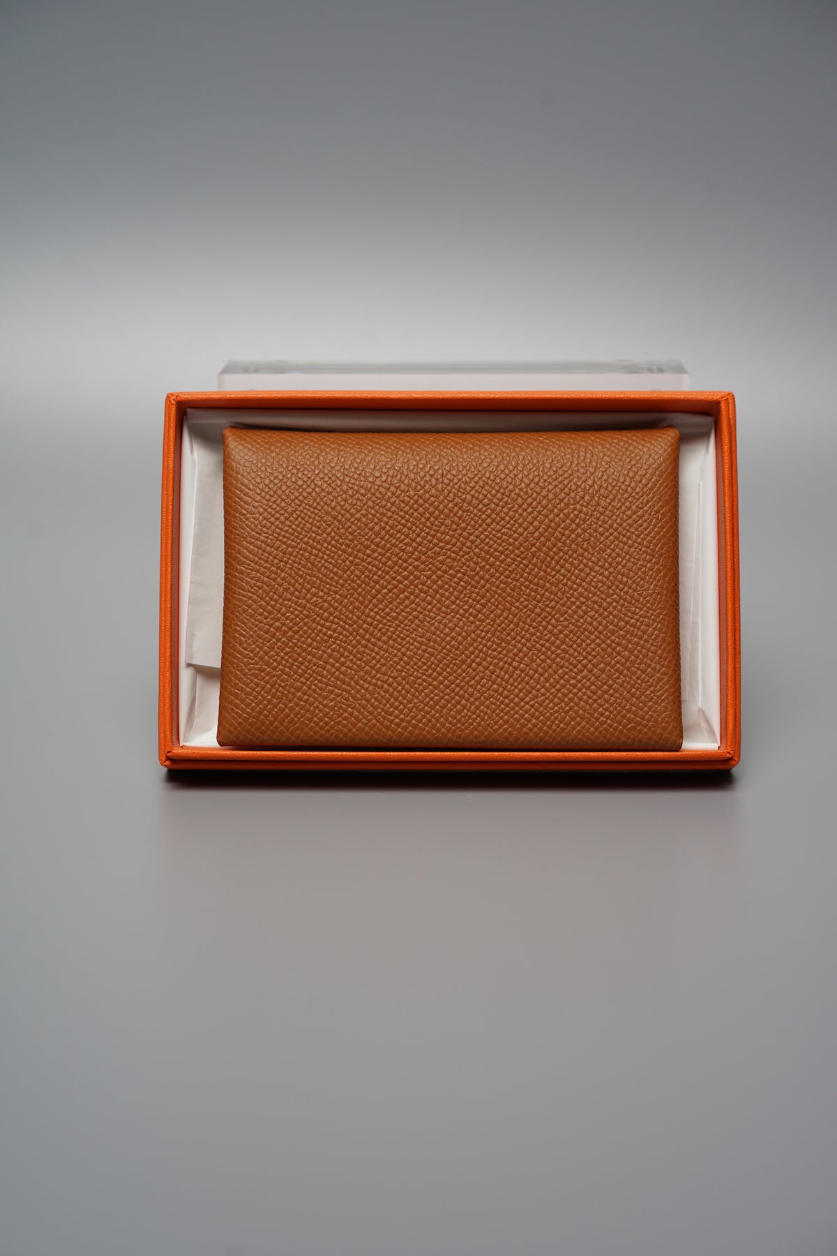 Hermes Calvi Duo Cardholder in Brique (Brand New)– orangeporter