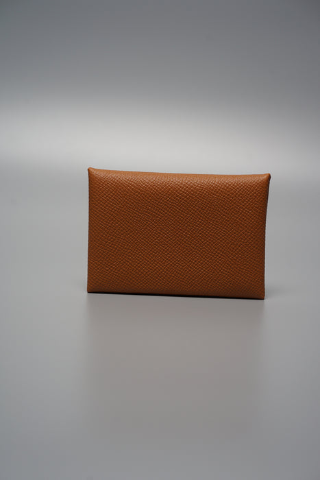 Hermes Calvi Duo Cardholder in Brique (Brand New)– orangeporter