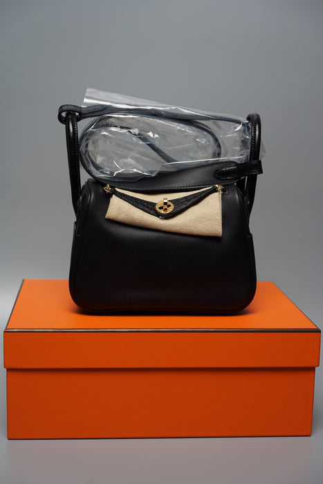 Hermes Mini Lindy Touch in Noir Ghw (Brand New)