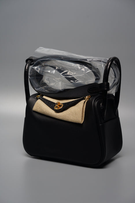 Hermes Mini Lindy Touch in Noir Ghw (Brand New)