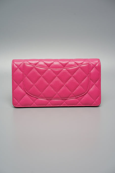 CHANEL Caviar Quilted Long Flap Wallet Pink 286239