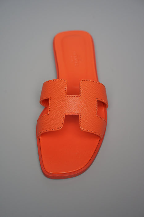 Hermes Oran Sandals in Feu Size 36.5 (Brand New)