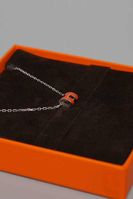 Hermes Mini Pop H Necklace in Poppy Orange Phw (Brand New)